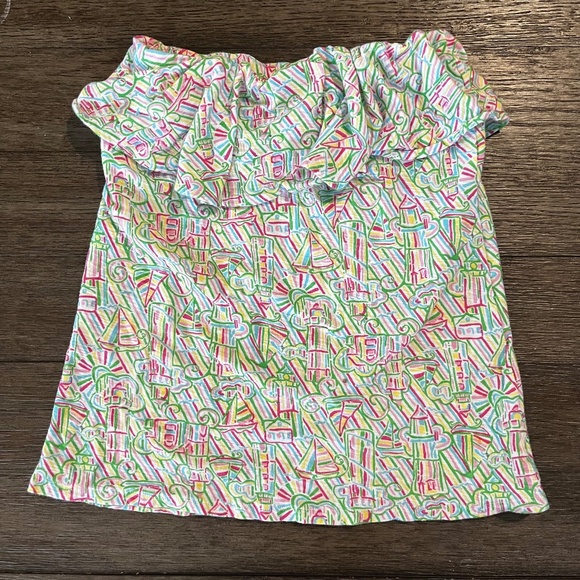 Lilly Pulitzer Guiding Light Wiley Ruffle Tube Top size XS - Picture 1 of 2